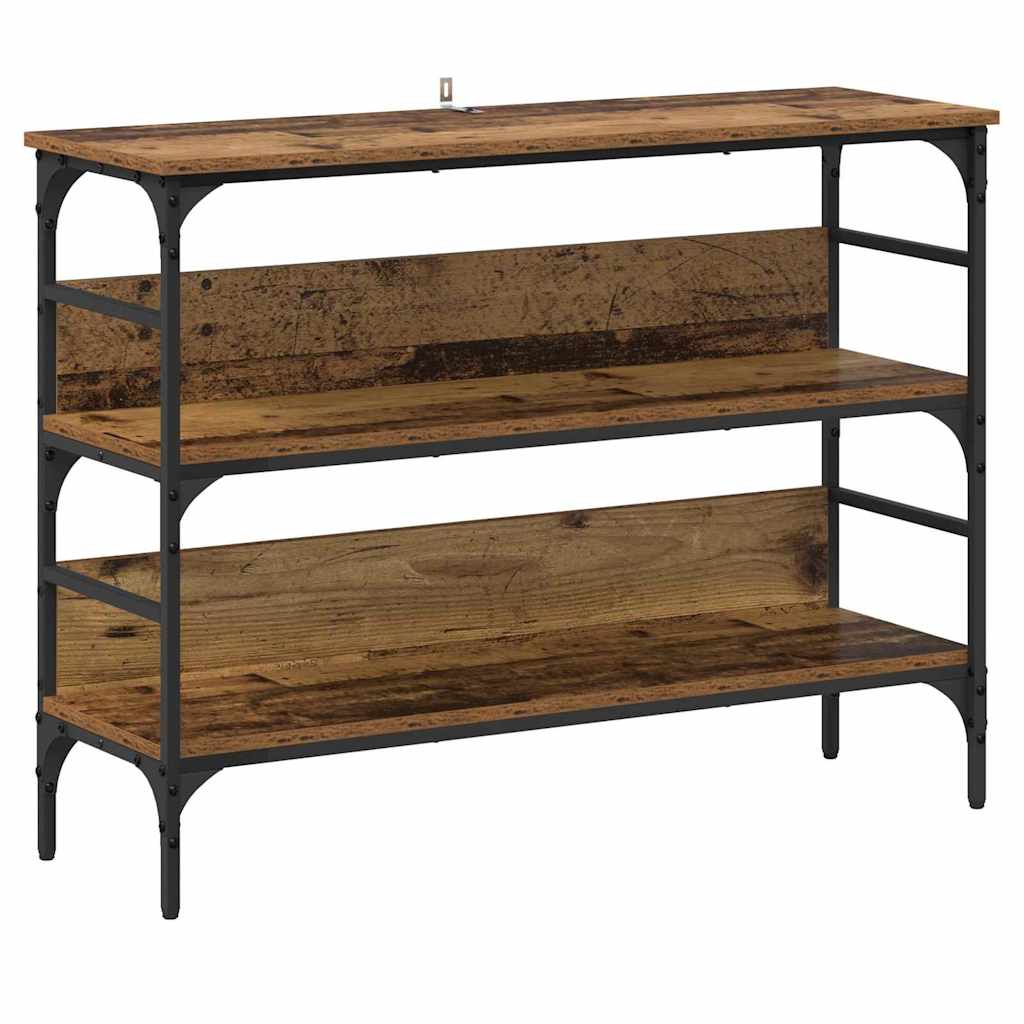 Konsolentisch mit Regal Altholz 100 x 32 x 75 cm Holzwerkstoff