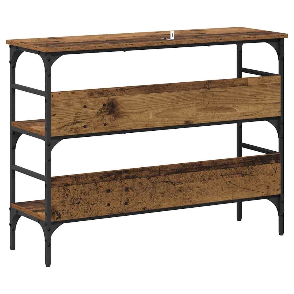 Konsolentisch mit Regal Altholz 100 x 32 x 75 cm Holzwerkstoff
