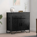 Sideboard Schwarz Eichen-Optik 79,5 x 35,5 x 74,5 cm