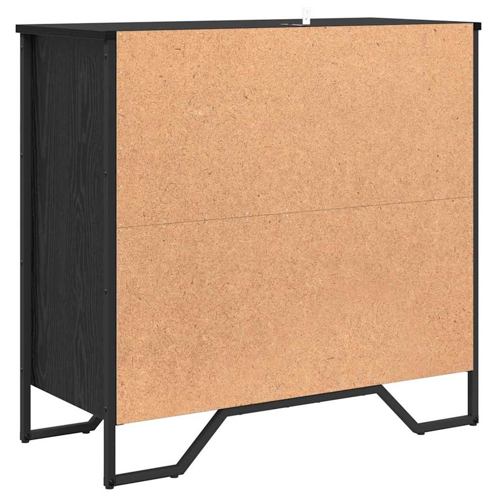 Sideboard Schwarz Eichen-Optik 79,5 x 35,5 x 74,5 cm