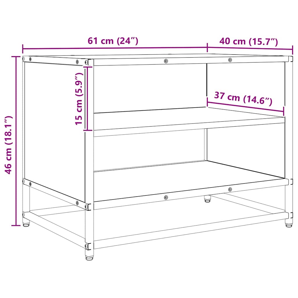 TV-Einheiten Schwarz Eichen-Optik 61 x 40 x 46 cm Holzwerkstoff