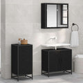 Sideboard Schwarz Eichen-Optik 35,5 x 35 x 76 cm