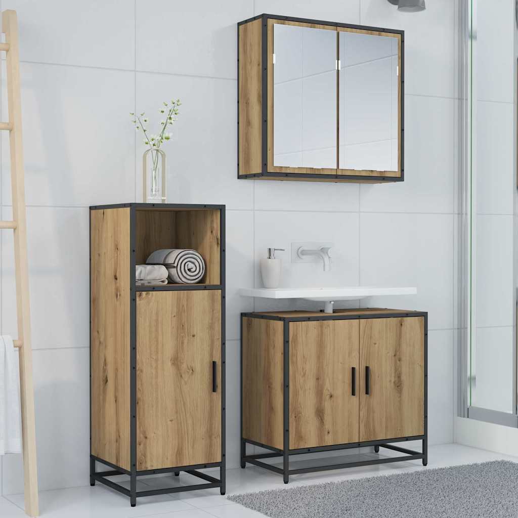 Badezimmermöbel-Set mit Regal Artisan-Eiche 35 x 37,5 x 100 cm