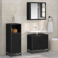 Badezimmermöbel-Set Schwarz Eichen-Optik 35 x 37,5 x 100 cm