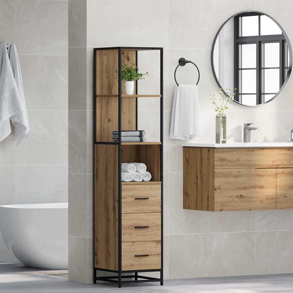 Badezimmermöbel-Set mit Regal Artisan-Eiche 35 x 37,5 x 166 cm