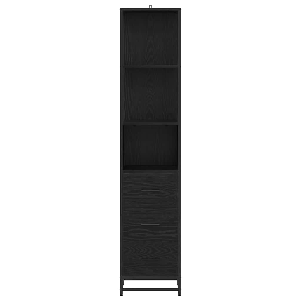 Badezimmermöbel-Set Schwarz Eichen-Optik 35 x 37,5 x 166 cm