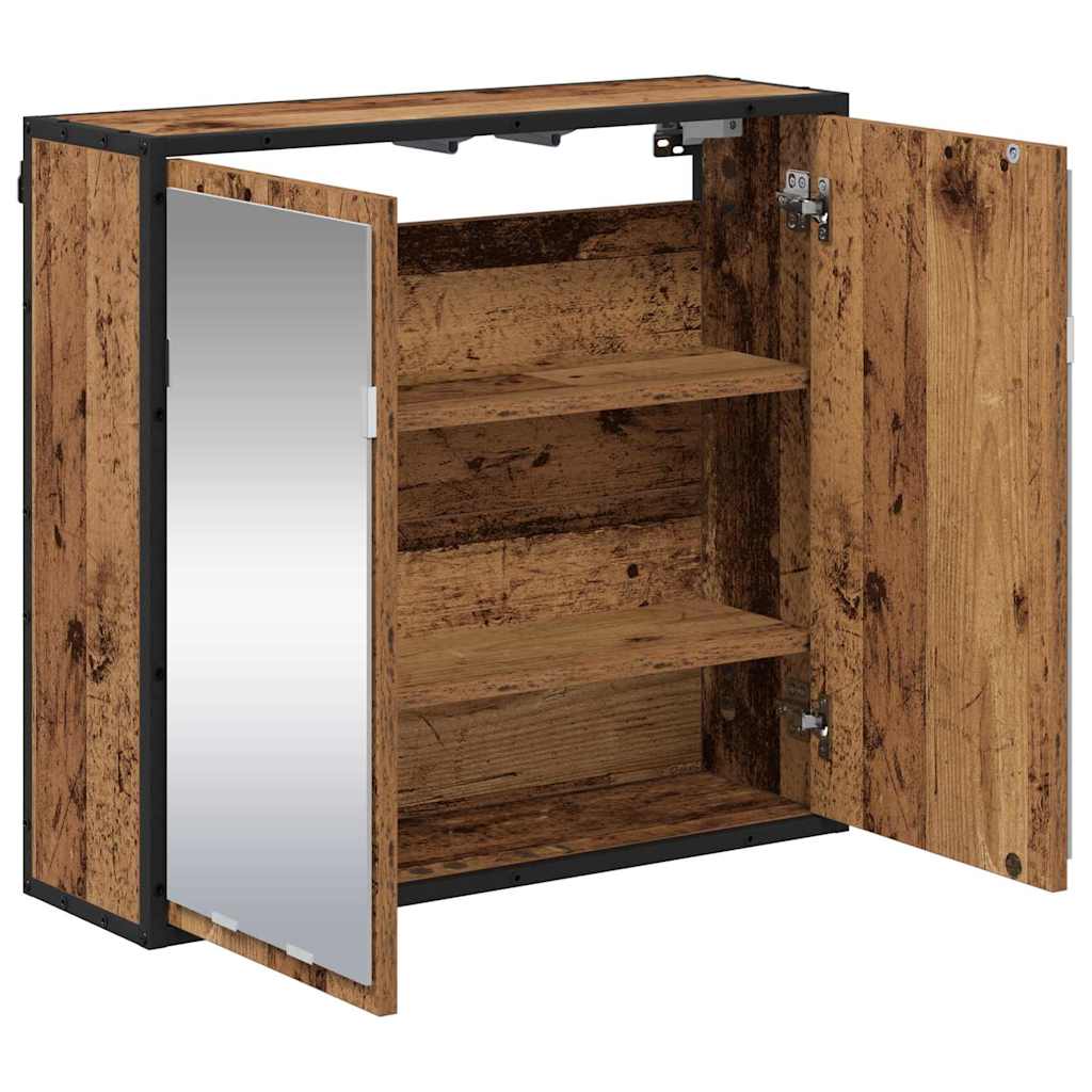 Wandregal mit Regal Wandmontiert Altholz 65 x 20 x 60 cm