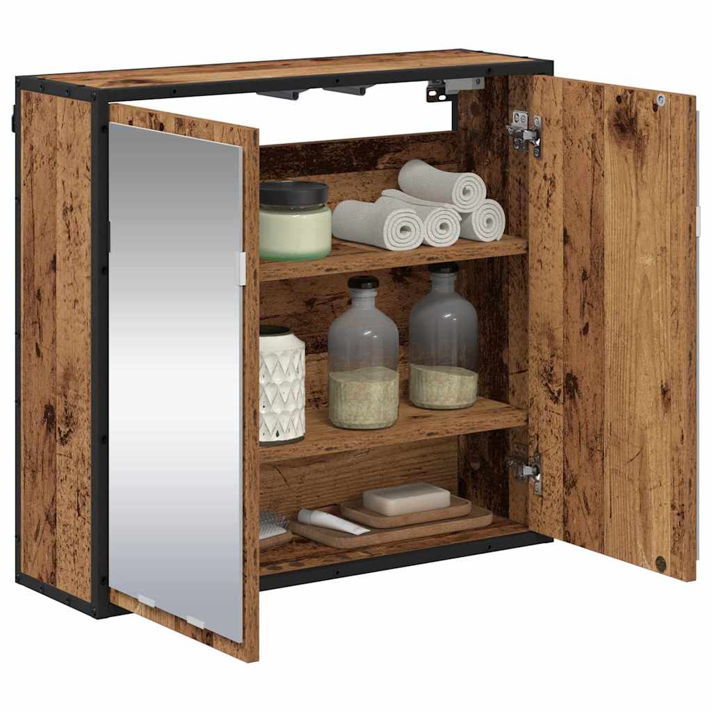 Wandregal mit Regal Wandmontiert Altholz 65 x 20 x 60 cm