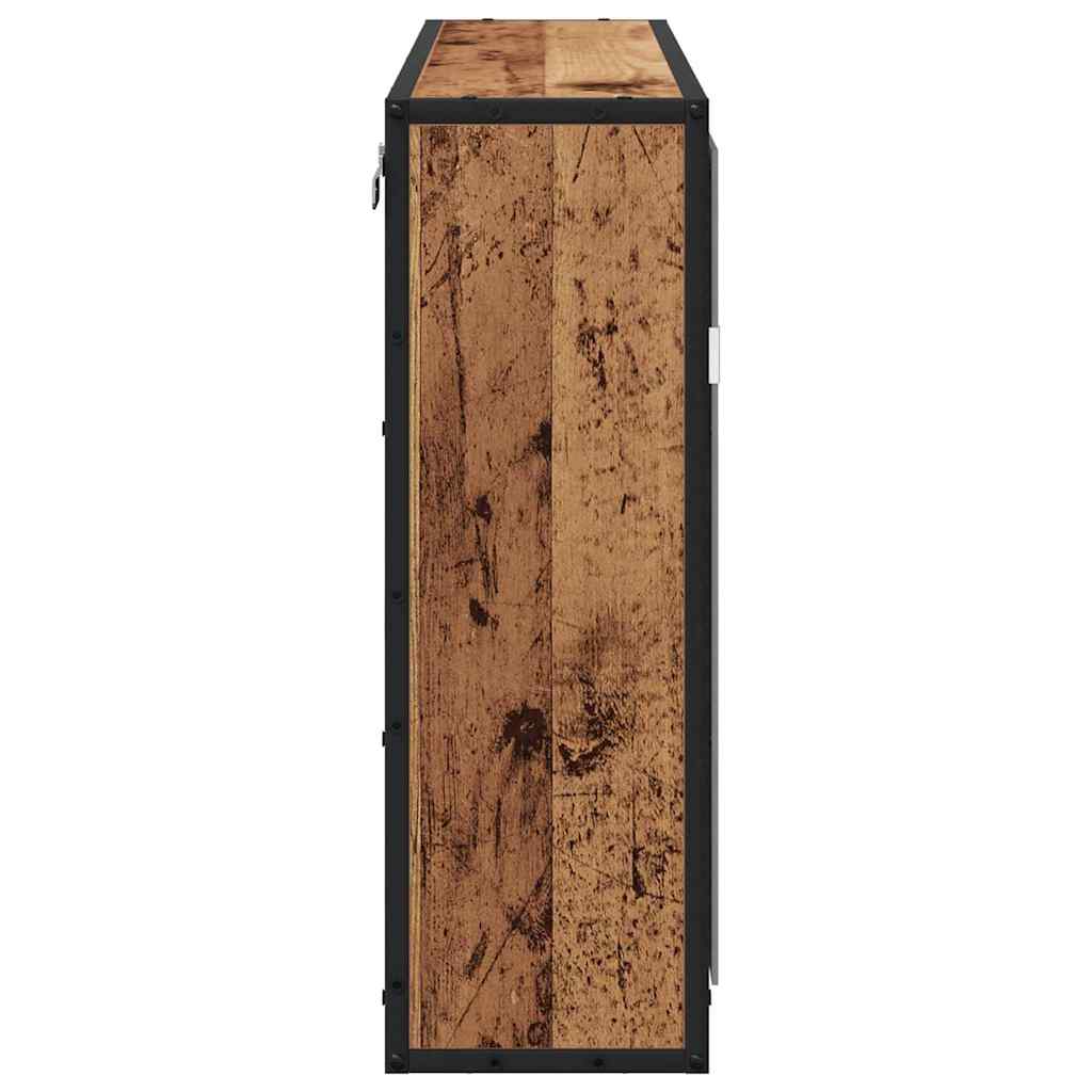 Wandregal mit Regal Wandmontiert Altholz 65 x 20 x 60 cm