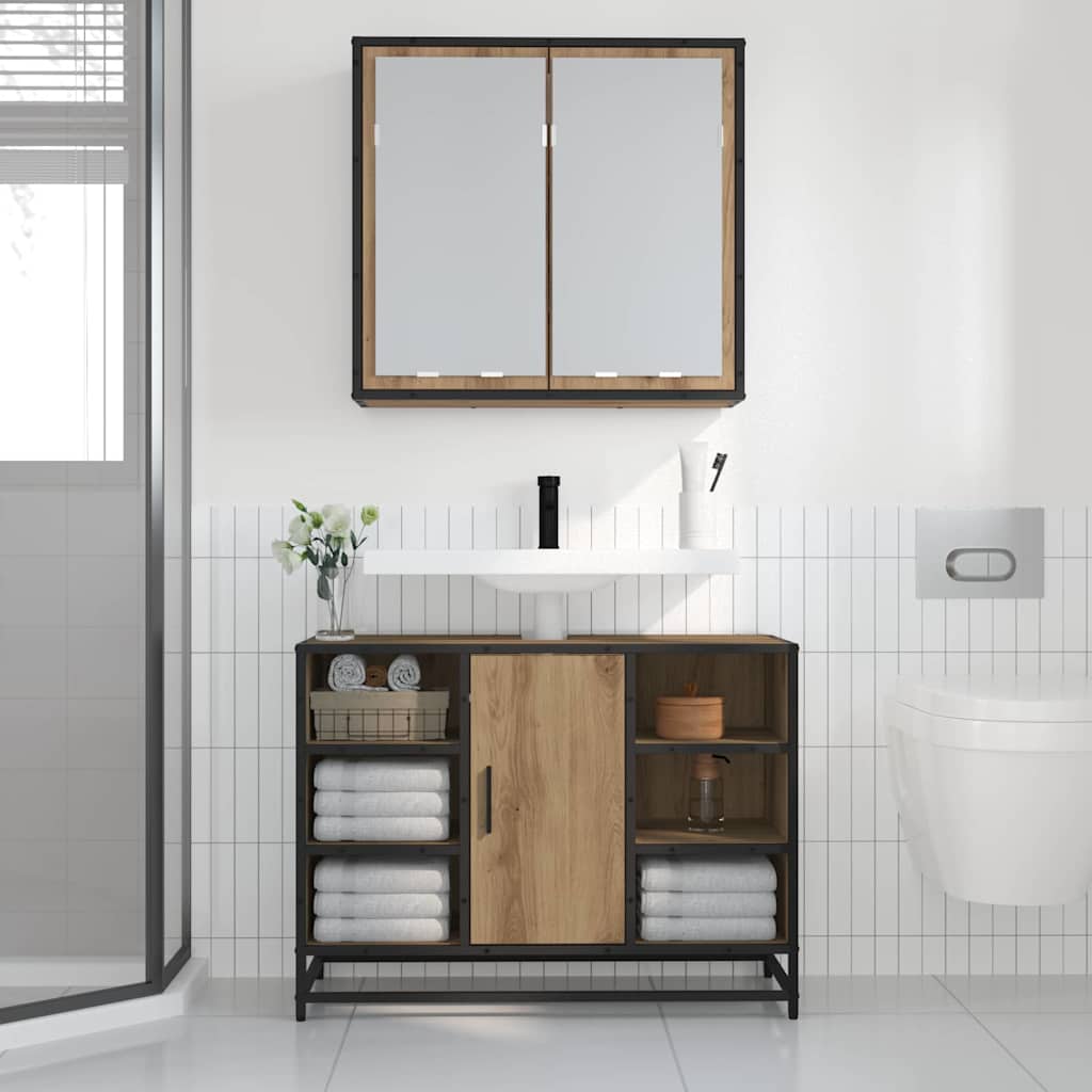 Wandregal mit Regal Wandmontiert Artisan-Eiche 65 x 20 x 60 cm