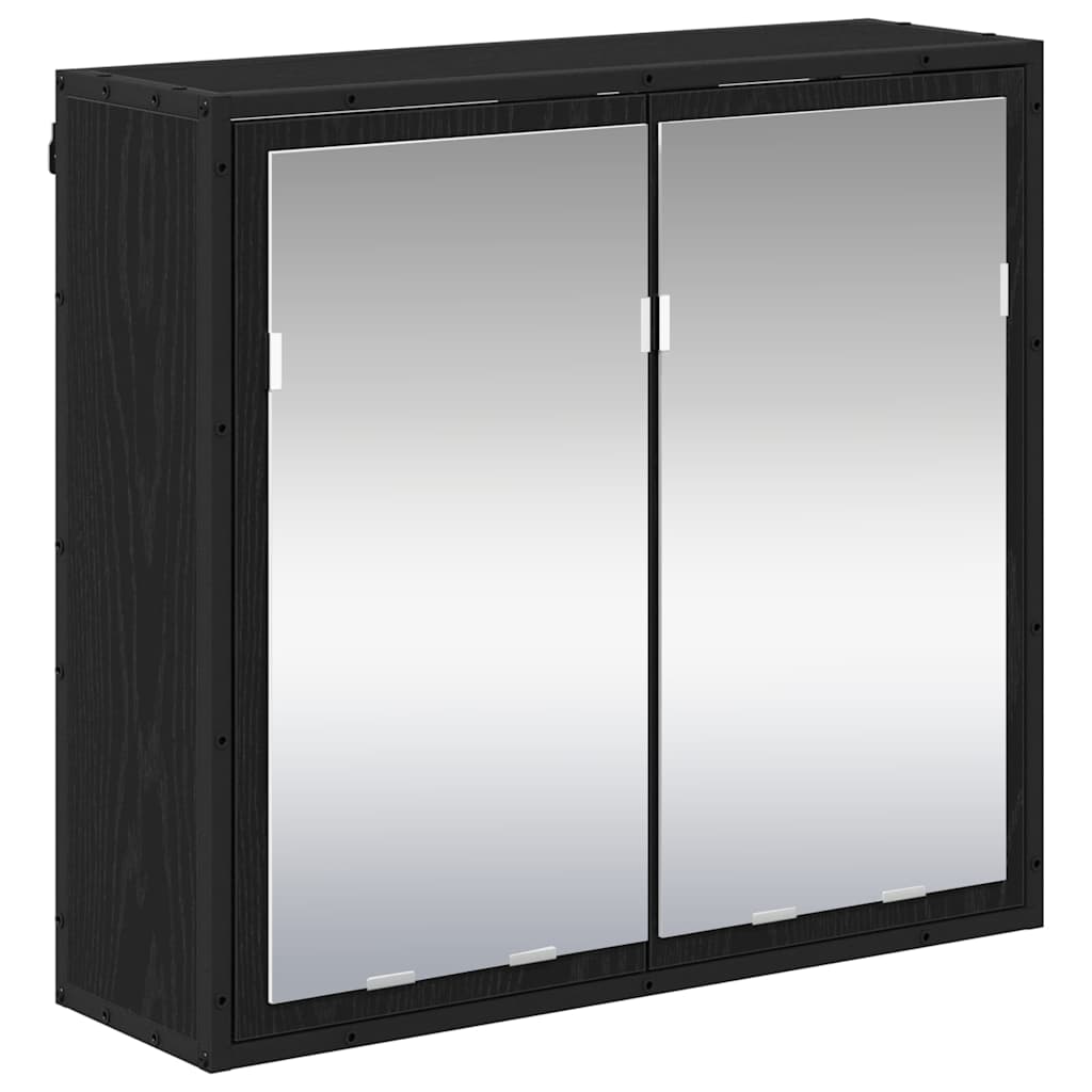 Wandregal mit Regal Schwarz Eichen-Optik 65 x 20 x 60 cm