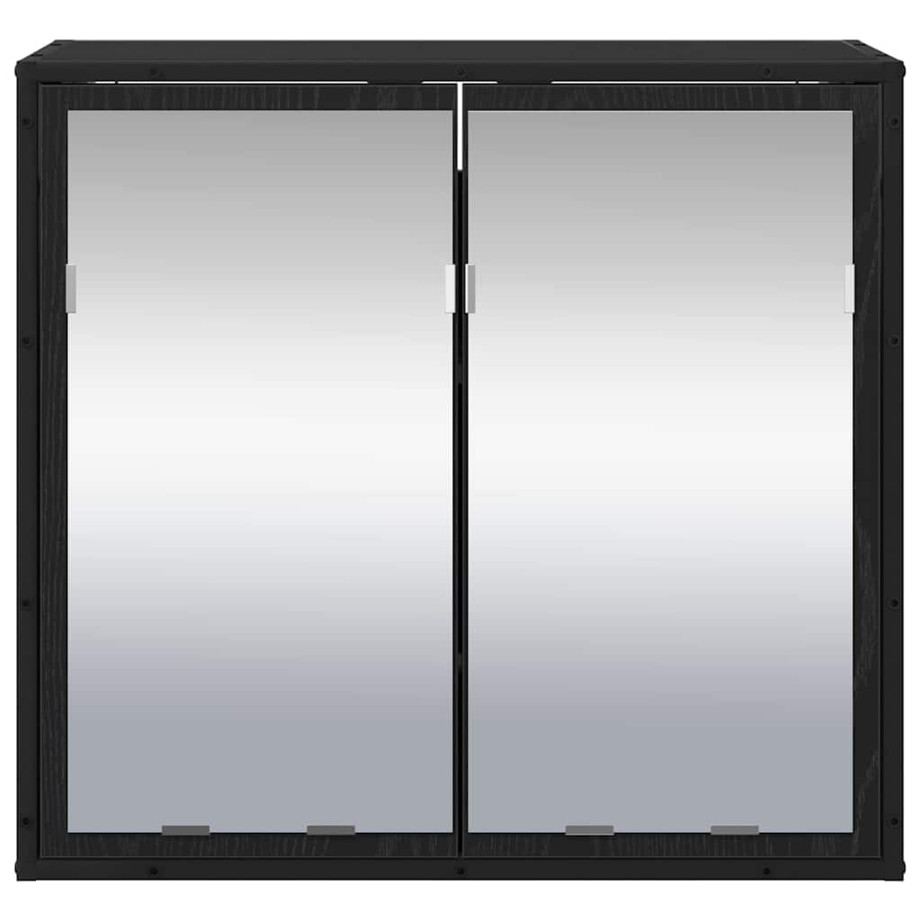 Wandregal mit Regal Schwarz Eichen-Optik 65 x 20 x 60 cm