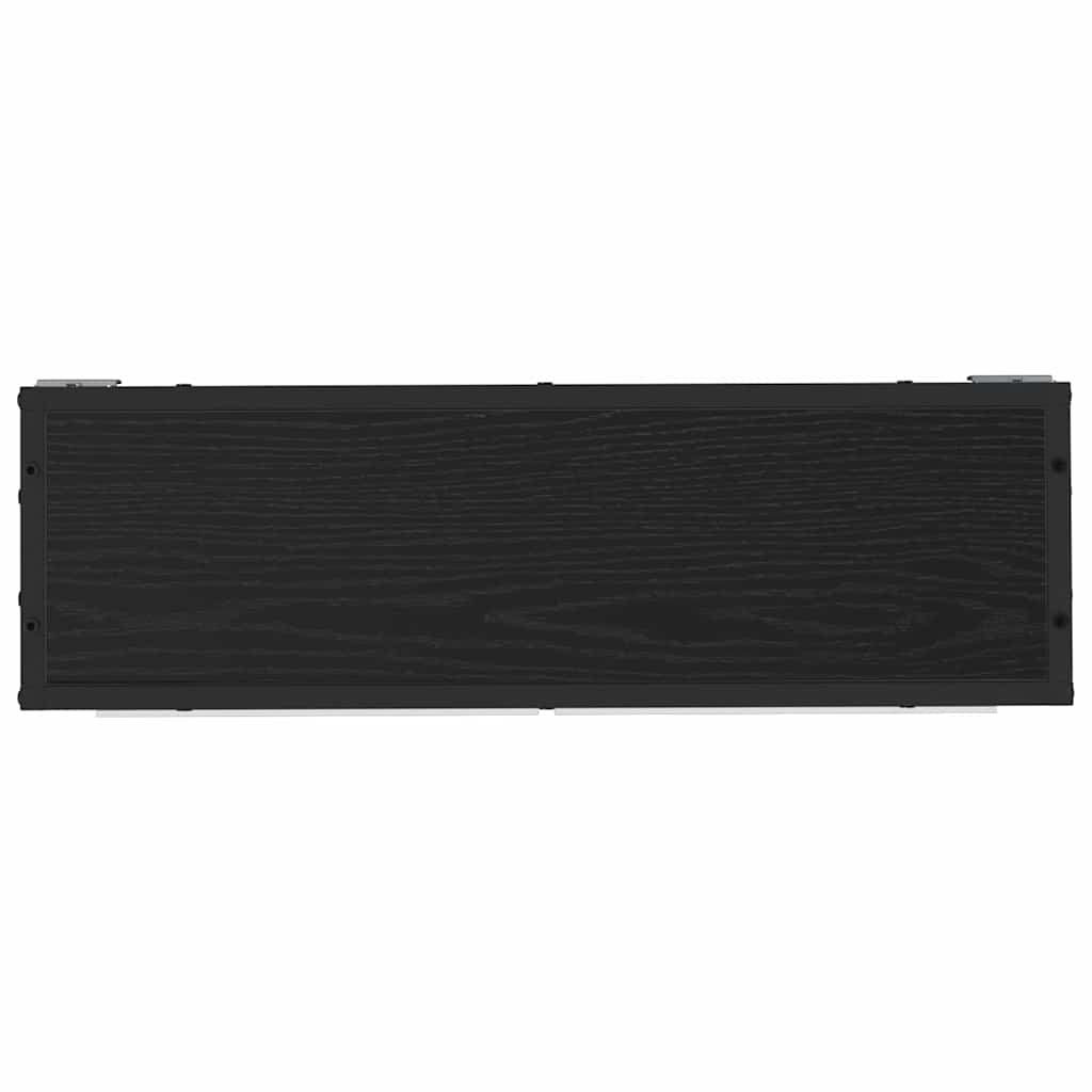 Wandregal mit Regal Schwarz Eichen-Optik 65 x 20 x 60 cm