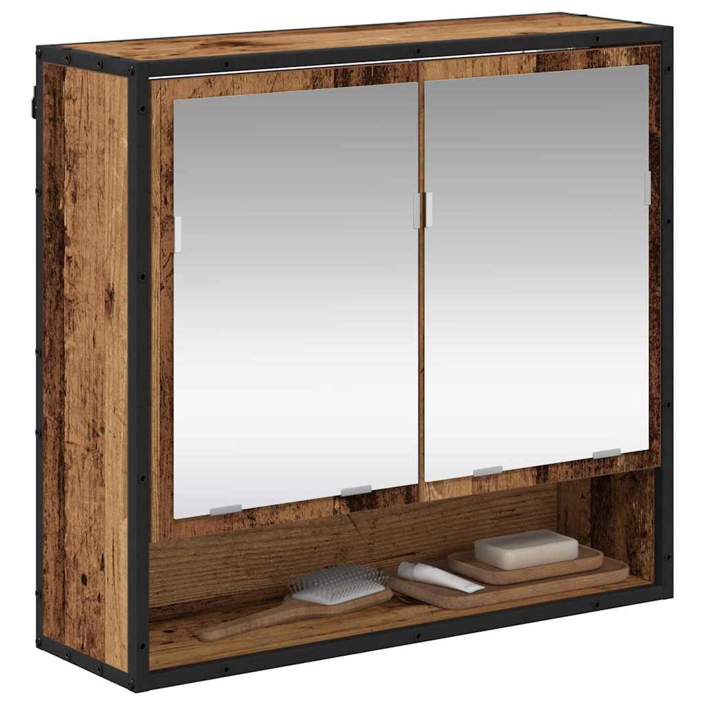 Wandregal mit Regal Wandmontiert Altholz 65 x 20 x 60 cm