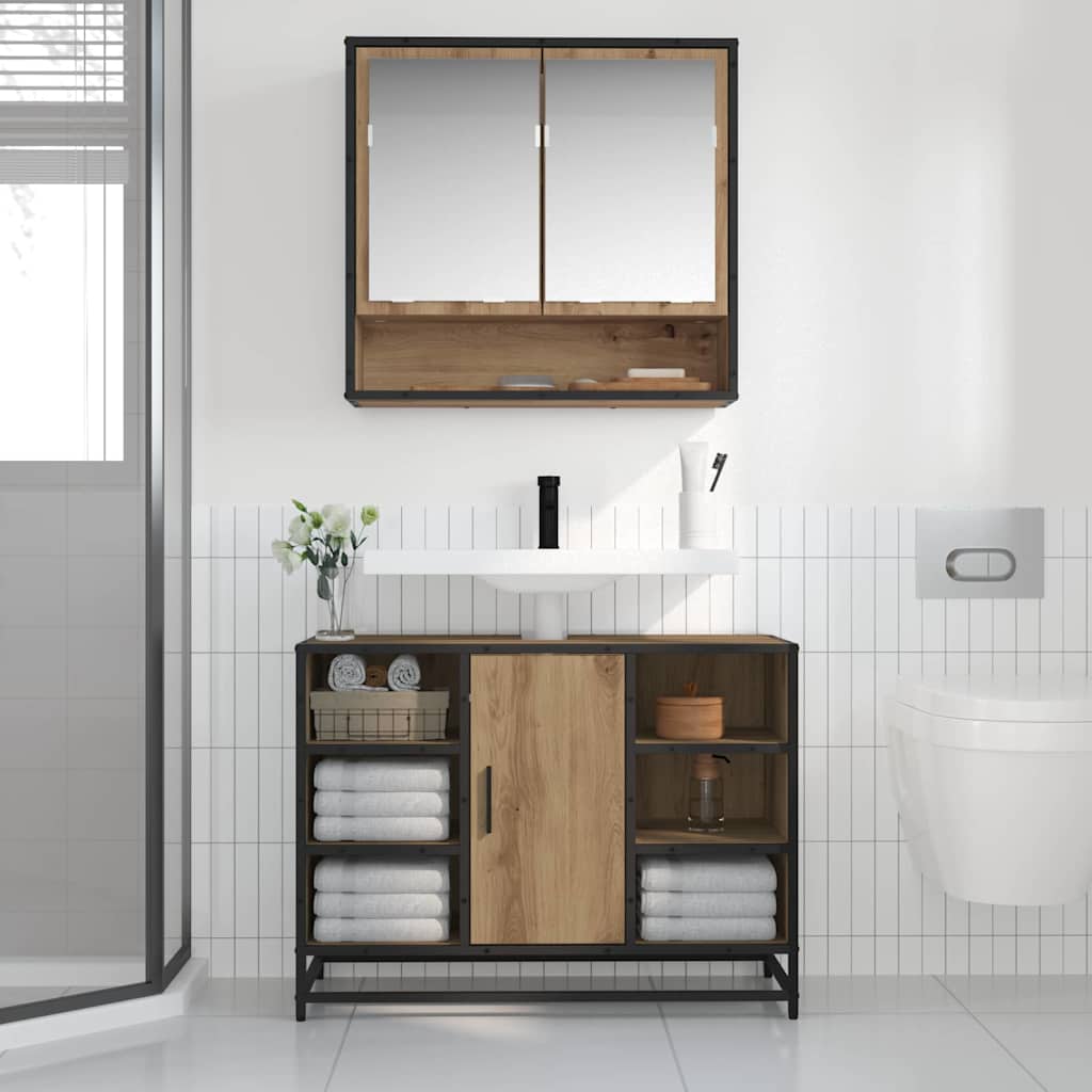 Wandregal mit Regal Wandmontiert Artisan-Eiche 65 x 20 x 60 cm