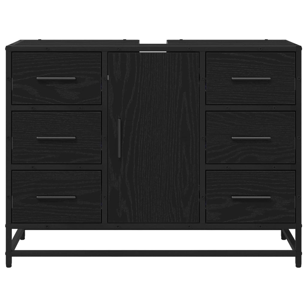 Badezimmerschrank mit Tür Schwarz Eichen-Optik 80 x 33 x 60 cm