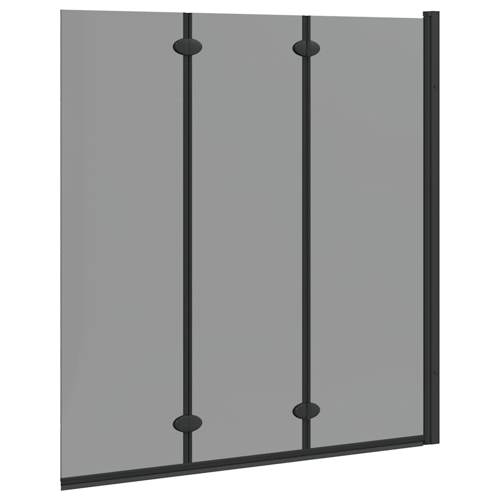 Bad-Duschschirm Schwarz 130 x 138 cm Gehärtetes Glas