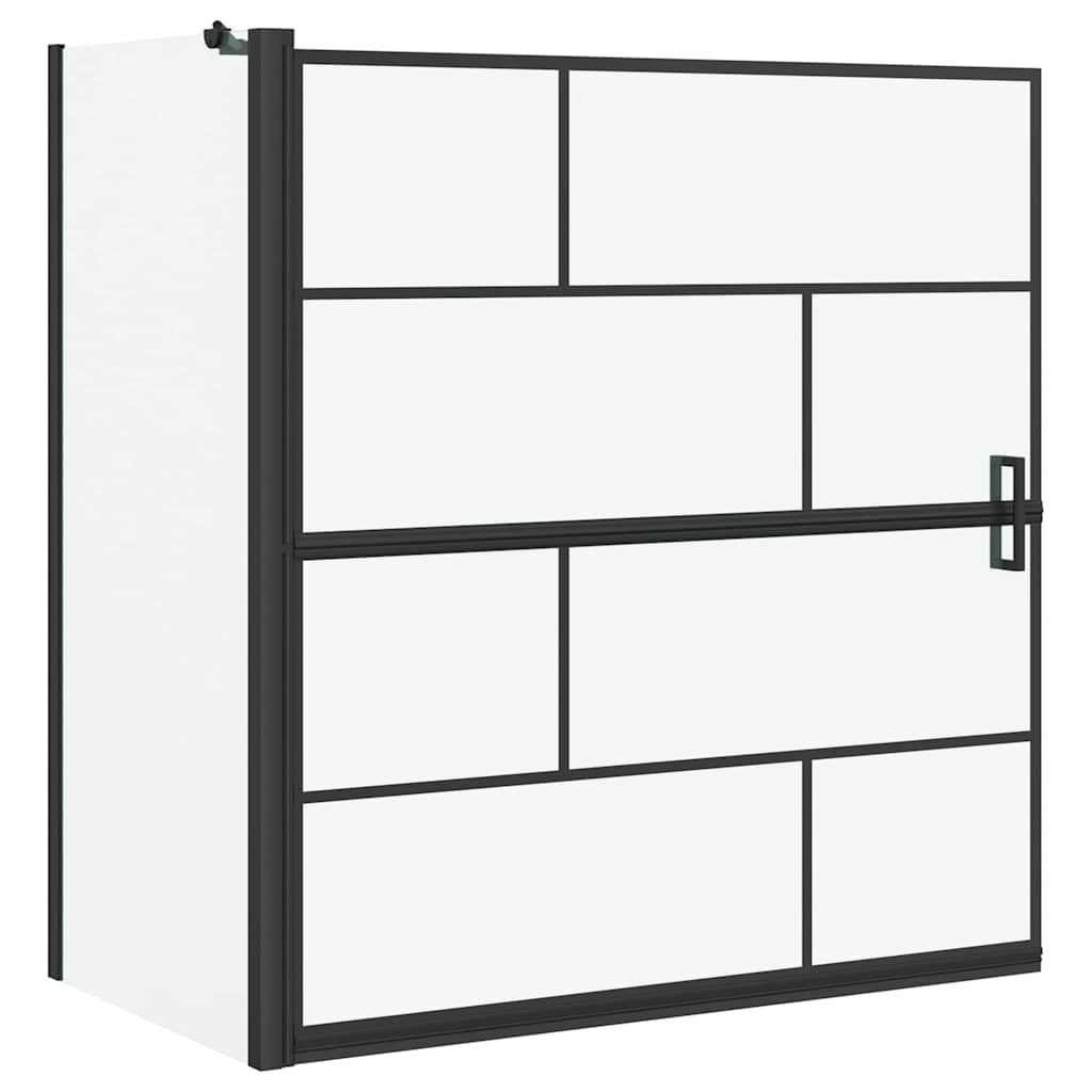 Bad-Duschschirm Schwarz und Transparent 116 x 68 x 128 cm