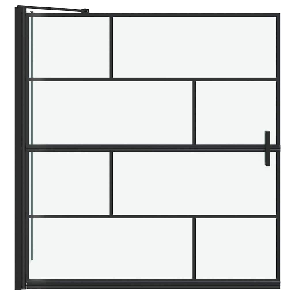 Bad-Duschschirm Schwarz und Transparent 116 x 68 x 128 cm