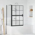 Bad-Duschschirm Schwarz und Transparent 80 x 68 x 128 cm
