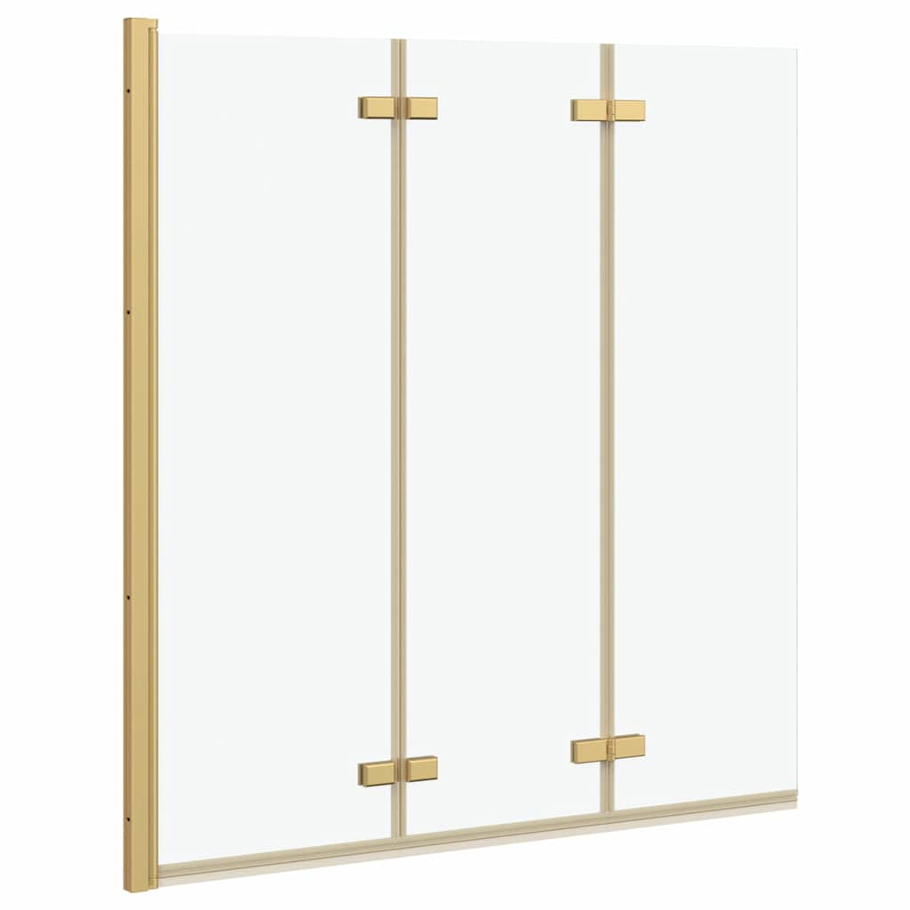 Faltbare Duschtrennwand Gold 130 x 138 cm