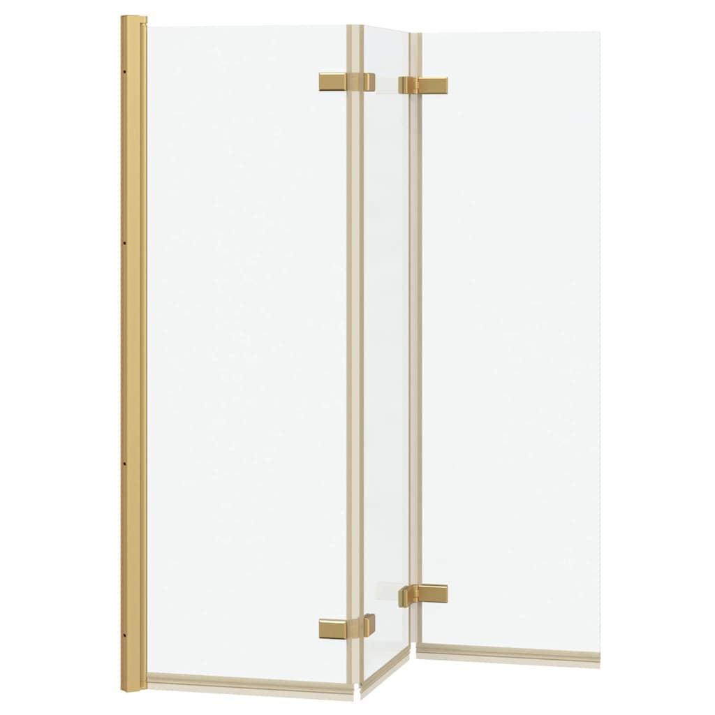 Faltbare Duschtrennwand Gold 130 x 138 cm