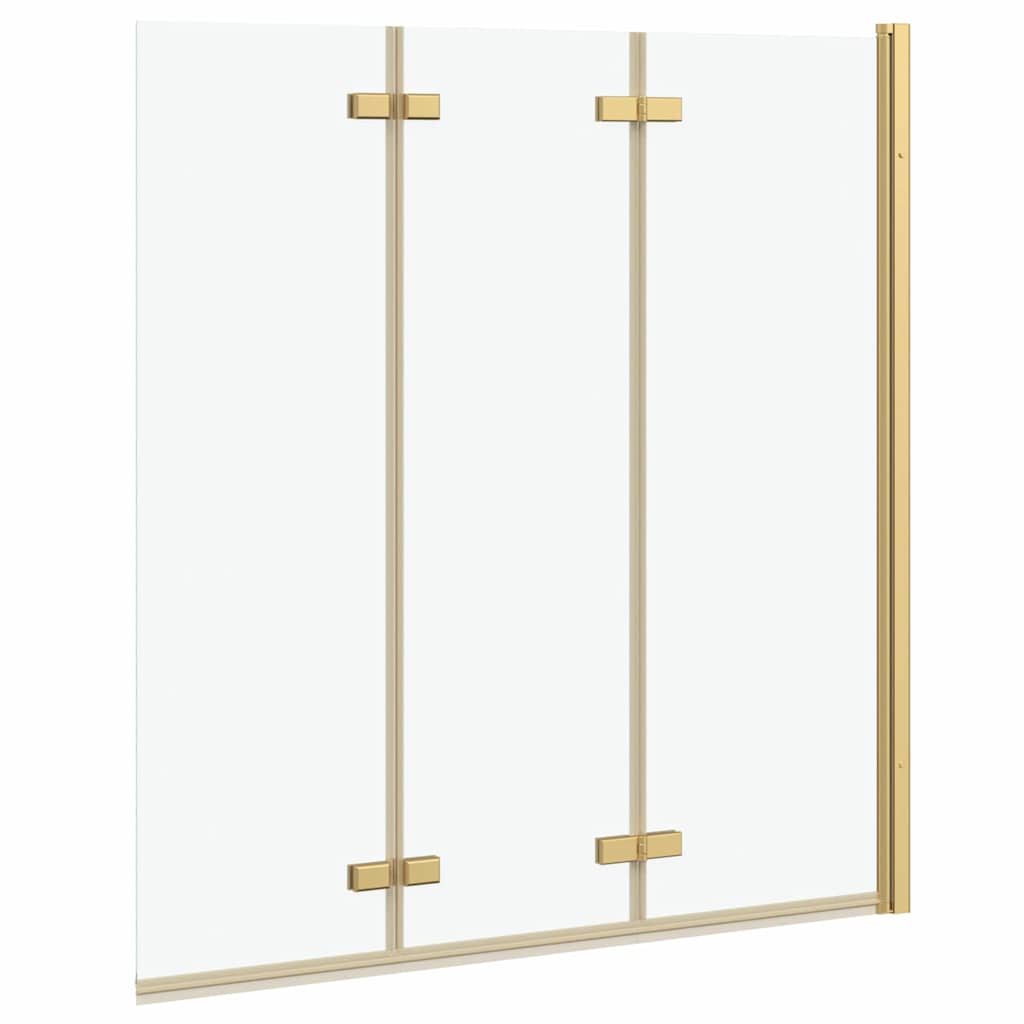 Faltbare Duschtrennwand Gold 130 x 138 cm