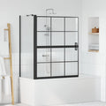 Bad-Duschschirm Schwarz und Transparent 100 x 68 x 128 cm