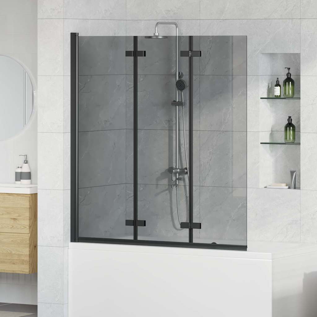 Faltbare Duschtrennwand Schwarz 130 x 138 cm
