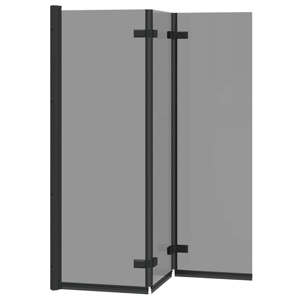 Faltbare Duschtrennwand Schwarz 130 x 138 cm