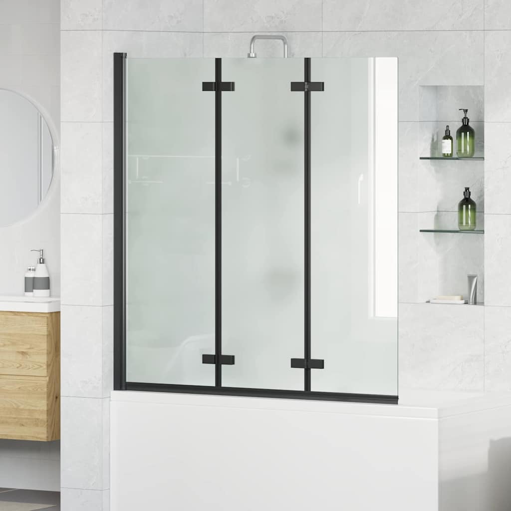 Faltbare Duschtrennwand Schwarz 130 x 138 cm