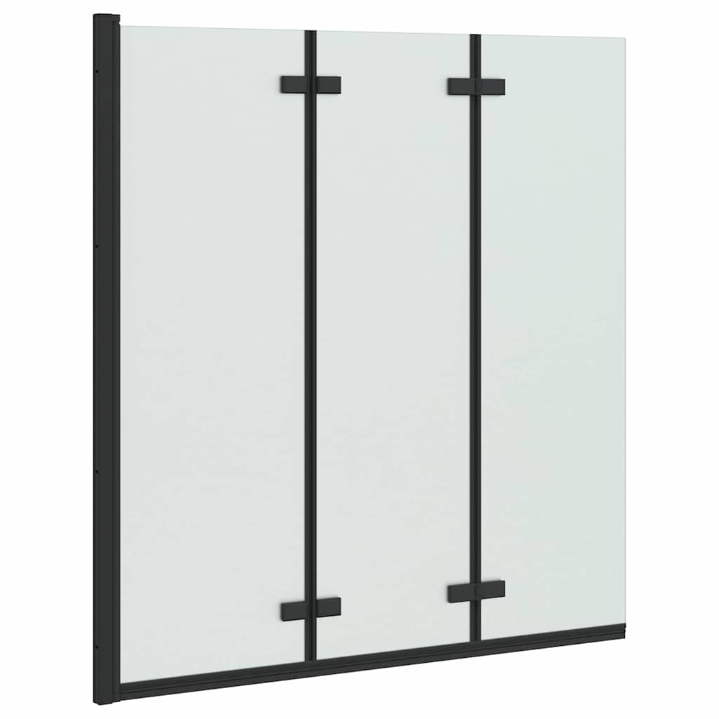 Faltbare Duschtrennwand Schwarz 130 x 138 cm