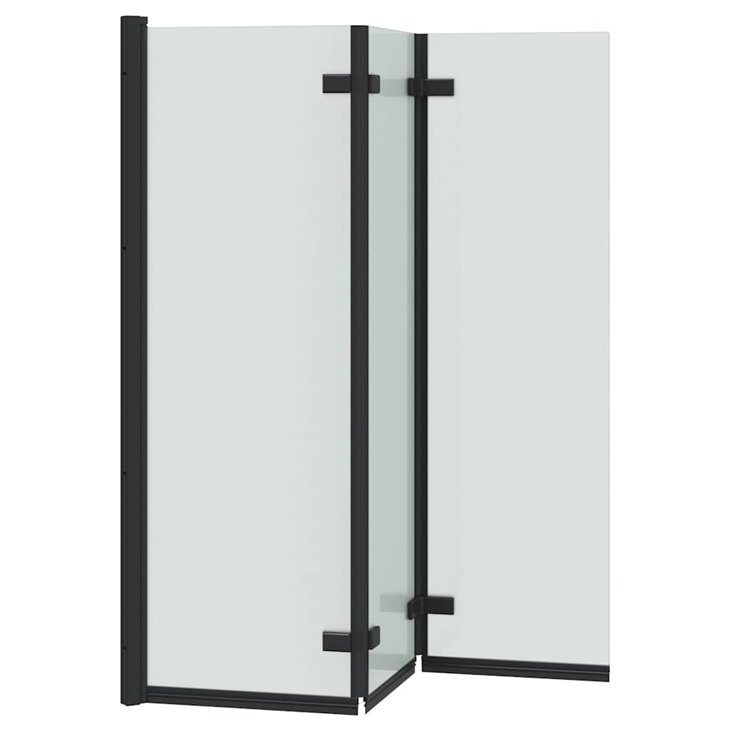 Faltbare Duschtrennwand Schwarz 130 x 138 cm
