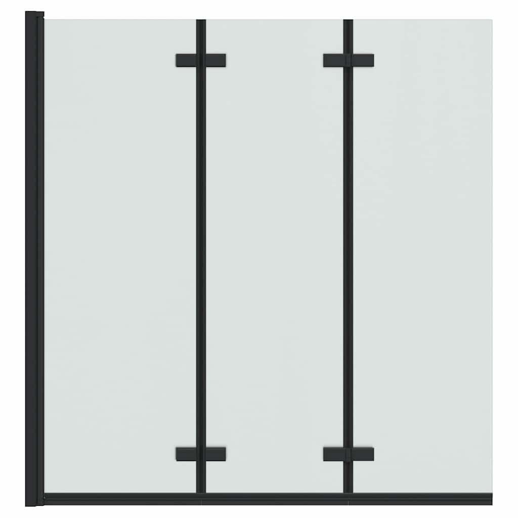 Faltbare Duschtrennwand Schwarz 130 x 138 cm