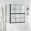 Bad-Duschschirm Schwarz und Transparent 116 x 68 x 128 cm