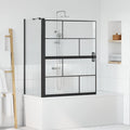 Bad-Duschschirm Schwarz und Transparent 100 x 68 x 128 cm
