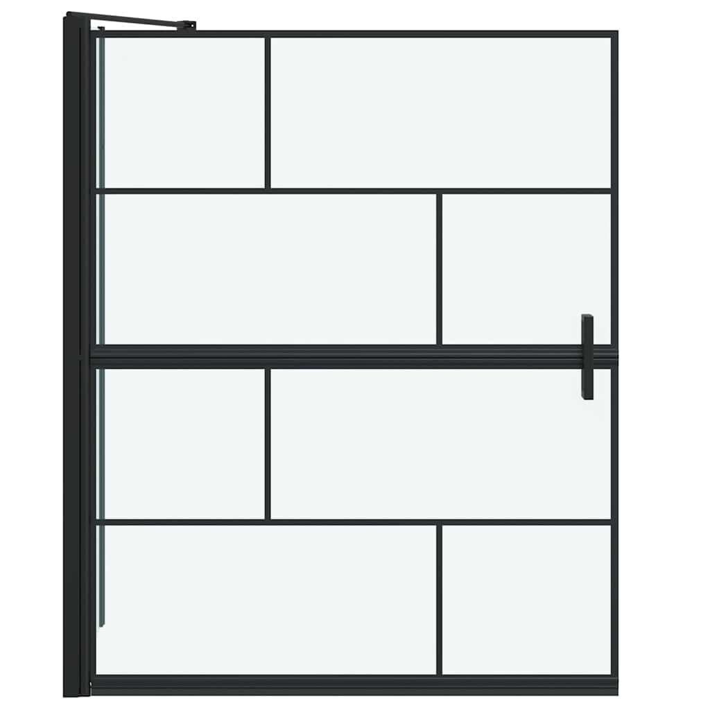 Bad-Duschschirm Schwarz und Transparent 100 x 68 x 128 cm