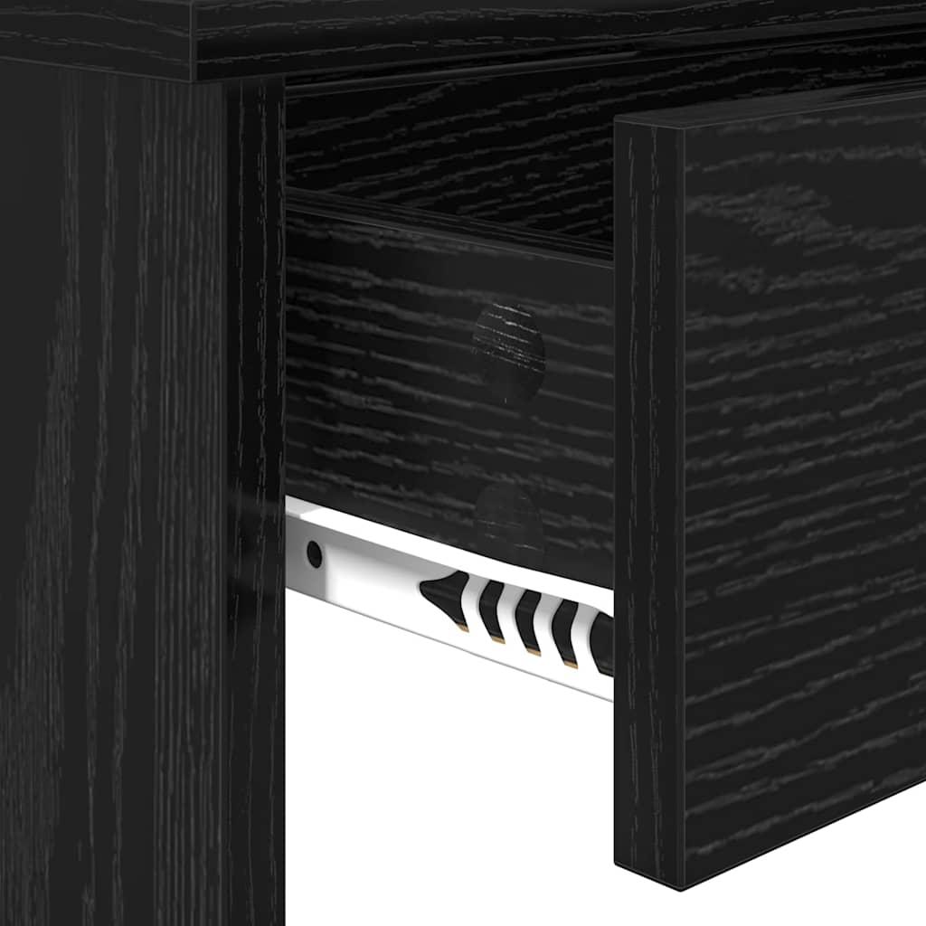 Schminktisch mit Spiegel Schwarz Eichen-Optik 96 x 39 x 142 cm