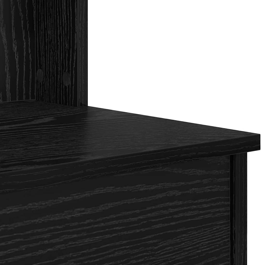 Schminktisch mit Spiegel Schwarz Eichen-Optik 96 x 39 x 142 cm