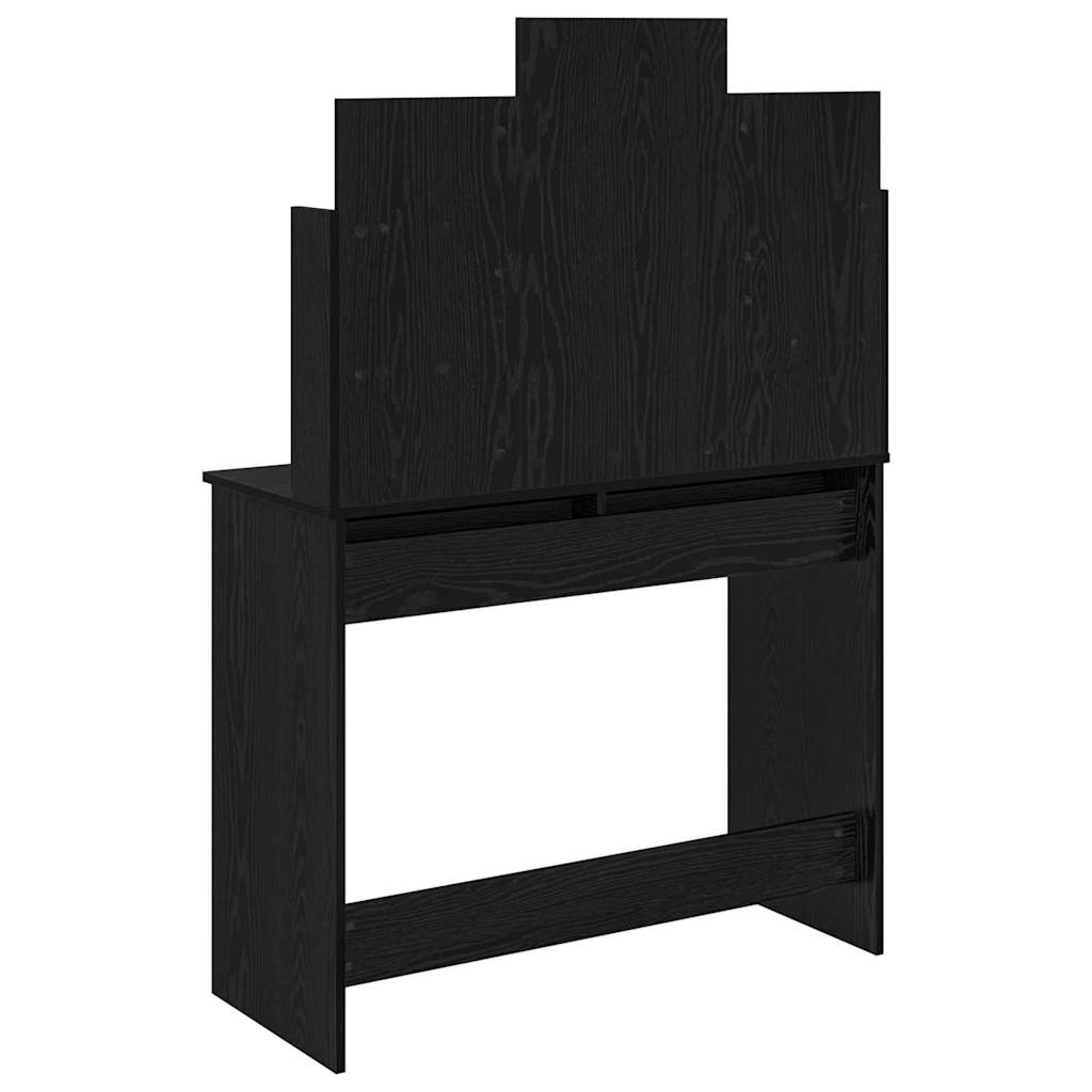 Schminktisch mit Spiegel Schwarz Eichen-Optik 96 x 39 x 142 cm