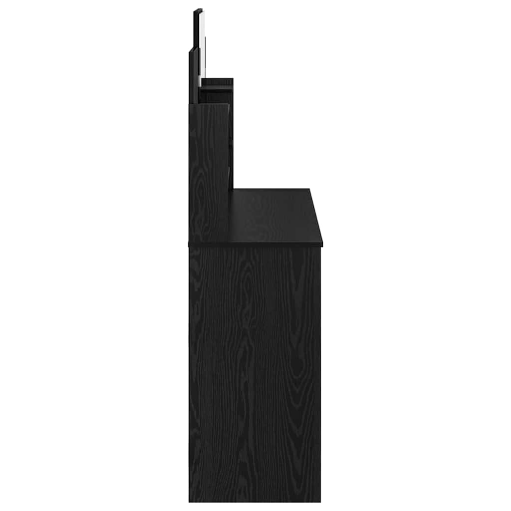 Schminktisch mit Spiegel Schwarz Eichen-Optik 96 x 39 x 142 cm