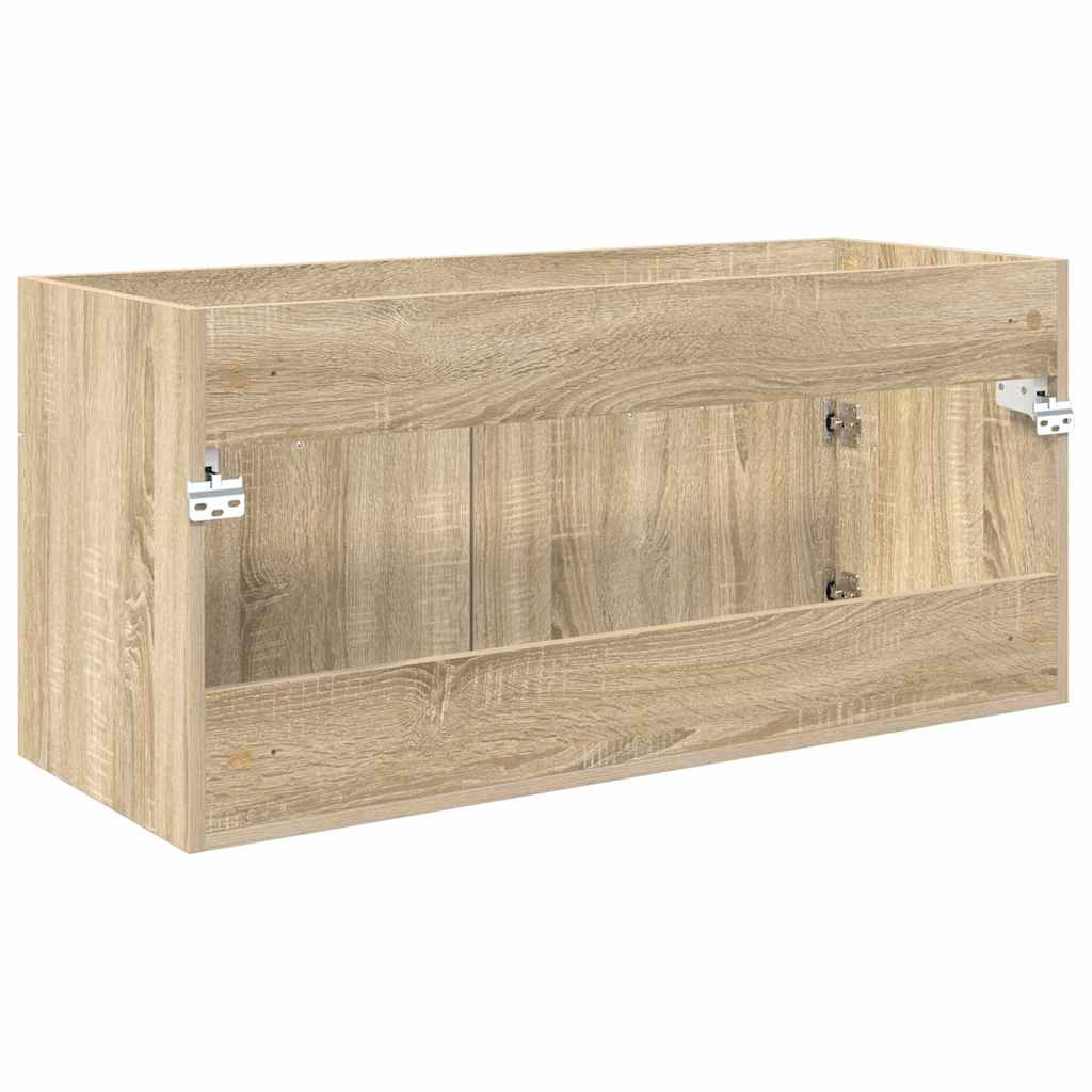 Waschbeckenunterschrank mit Speicher Sonoma-Eiche Holzwerkstoff