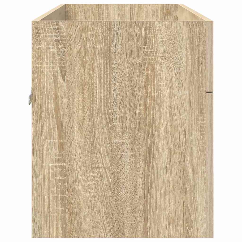 Waschbeckenunterschrank mit Speicher Sonoma-Eiche Holzwerkstoff