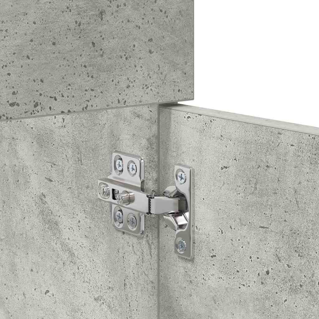 Waschbeckenunterschrank mit Speicher Beton Grau Holzwerkstoff