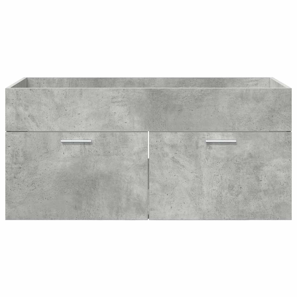 Waschbeckenunterschrank mit Speicher Beton Grau Holzwerkstoff