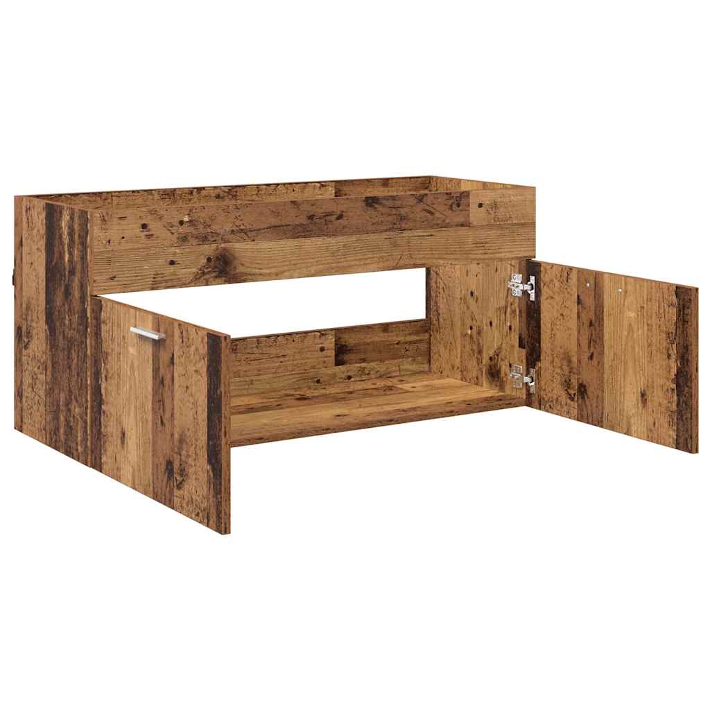 Waschbeckenunterschrank mit Speicher Altholz Holzwerkstoff