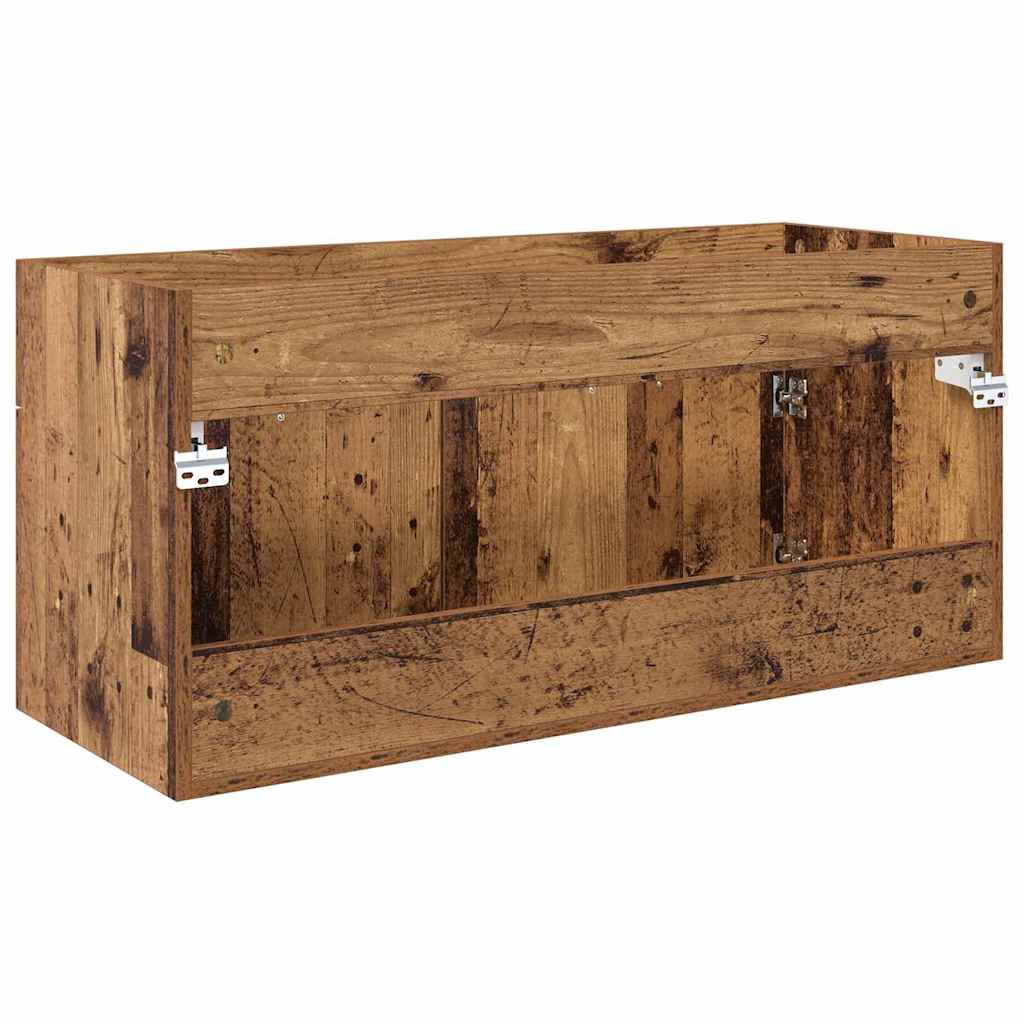 Waschbeckenunterschrank mit Speicher Altholz Holzwerkstoff