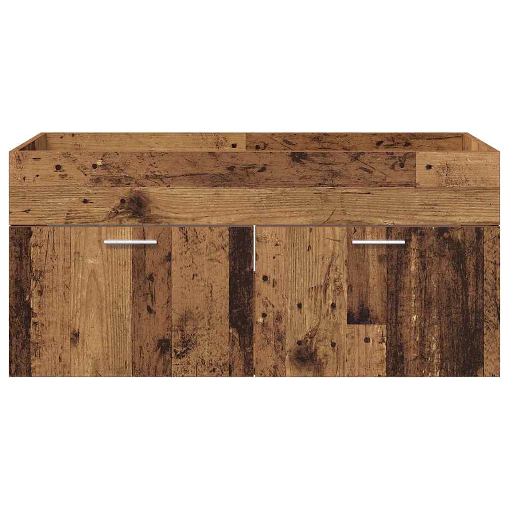 Waschbeckenunterschrank mit Speicher Altholz Holzwerkstoff