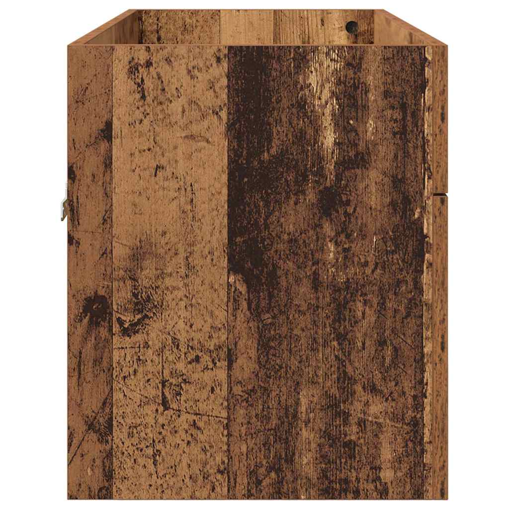 Waschbeckenunterschrank mit Speicher Altholz Holzwerkstoff