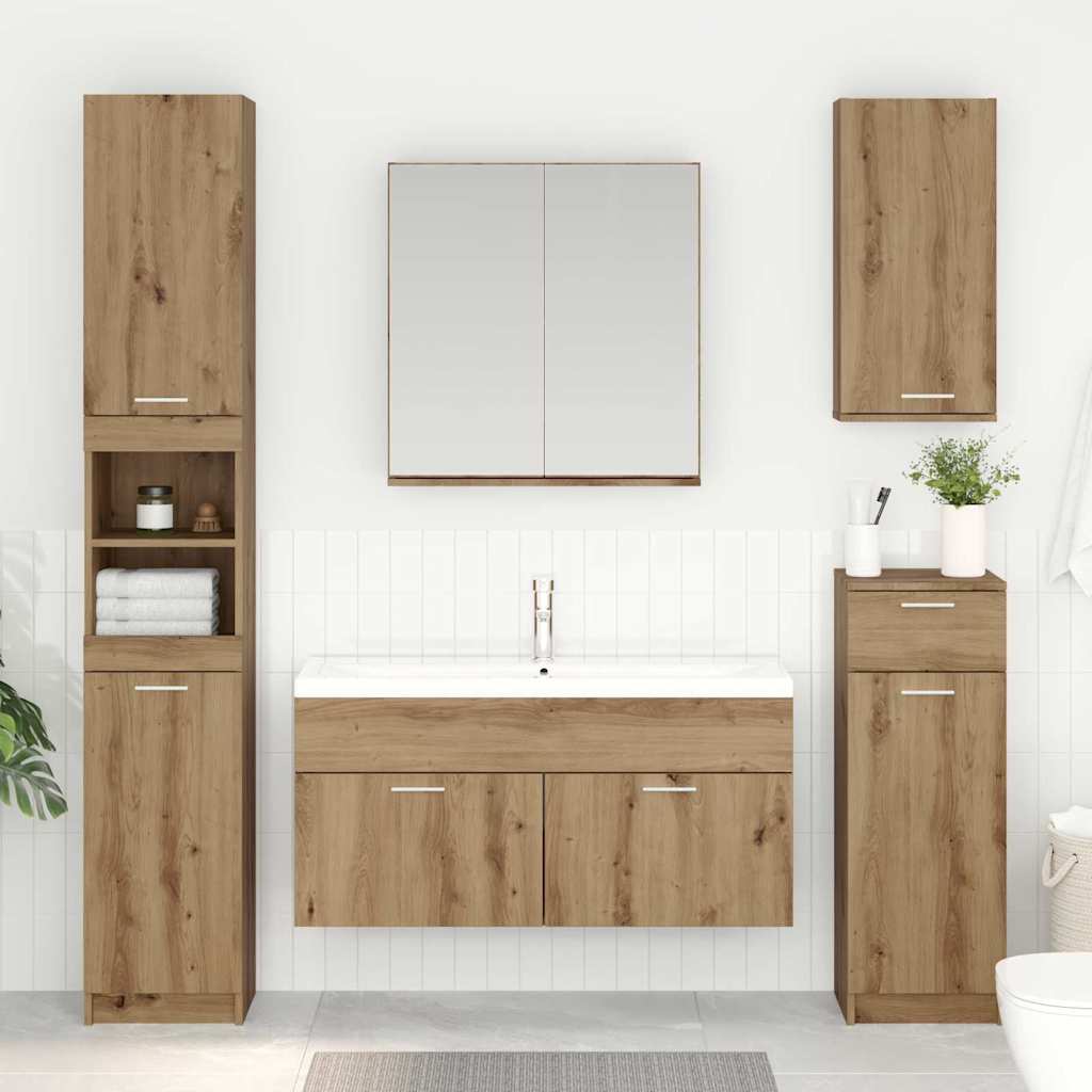 Waschbeckenunterschrank mit Tür Artisan-Eiche Holzwerkstoff